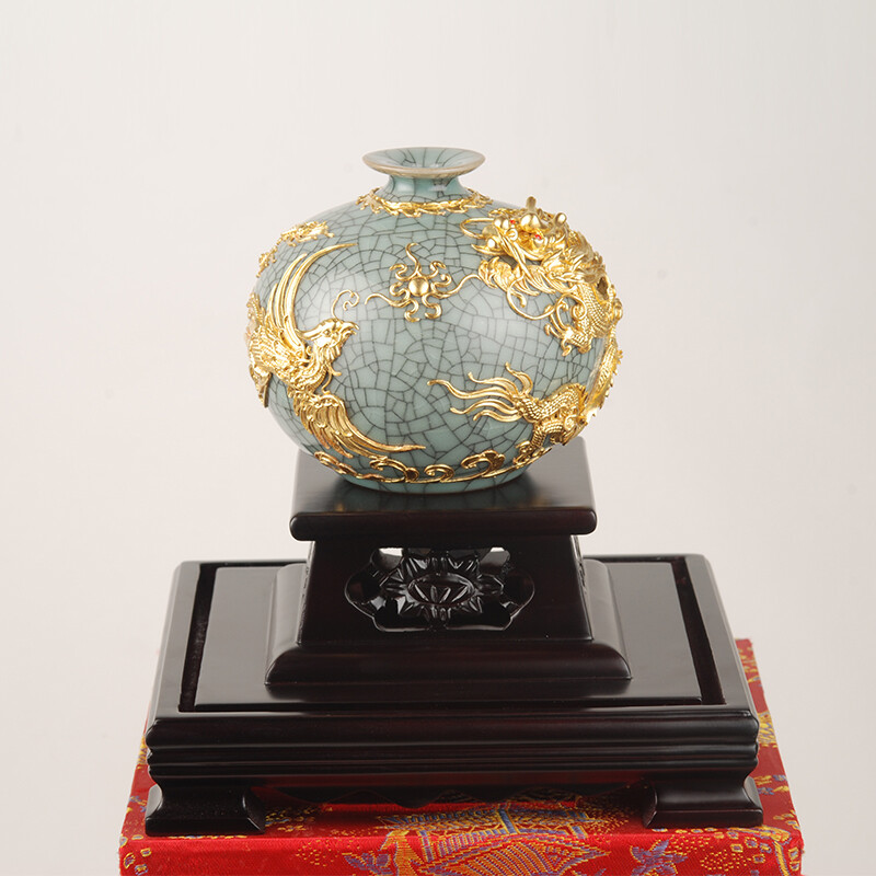 鷺?biāo)囓廄堷P蘋果哥窯瓶H058 方寸之間，盡顯東方工藝之美